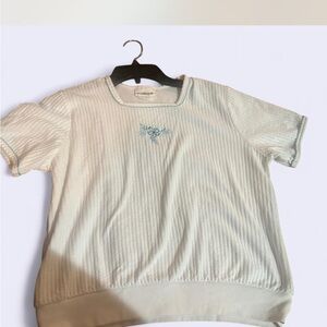 BonWorth White Top with Blue Trim